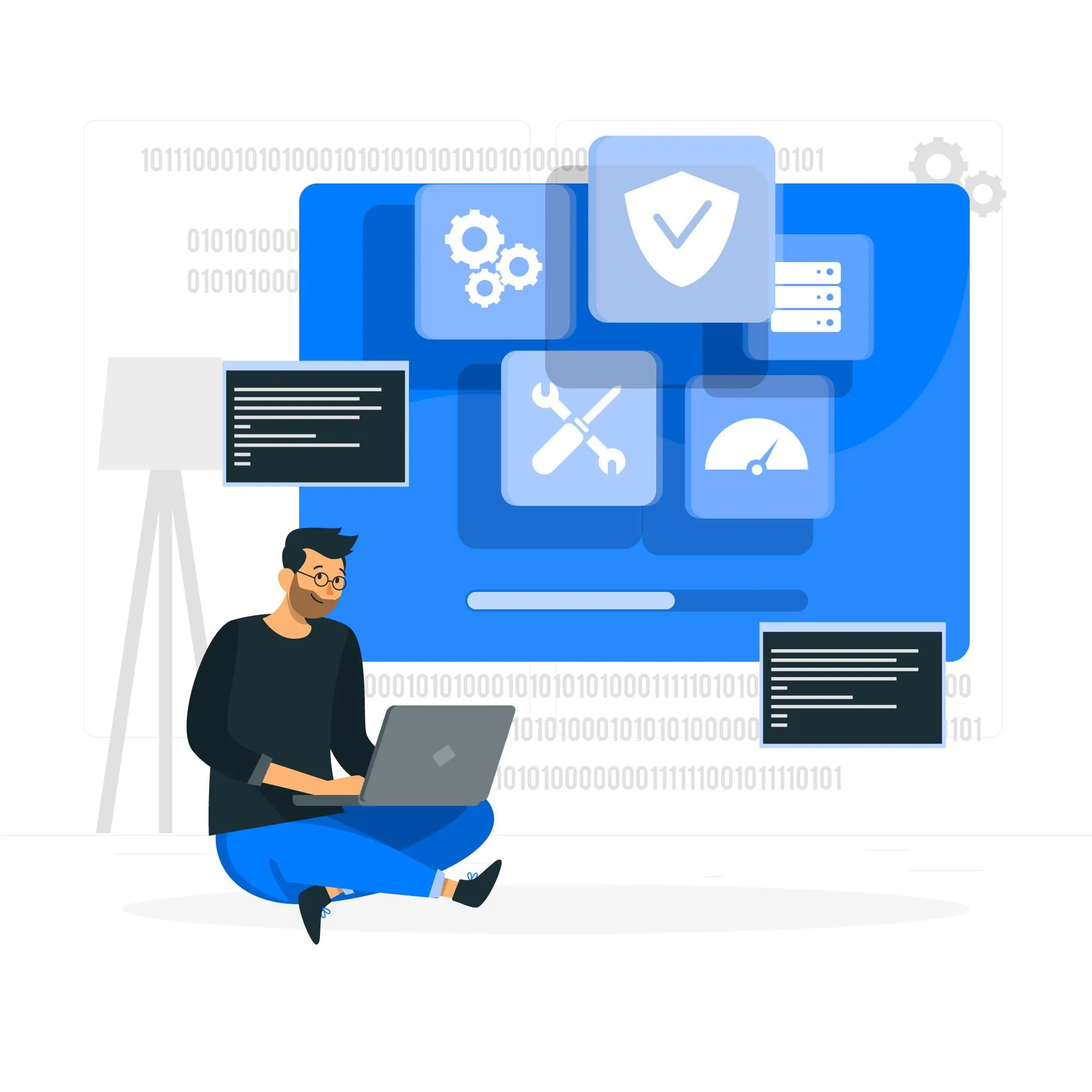 Custom development services illustration